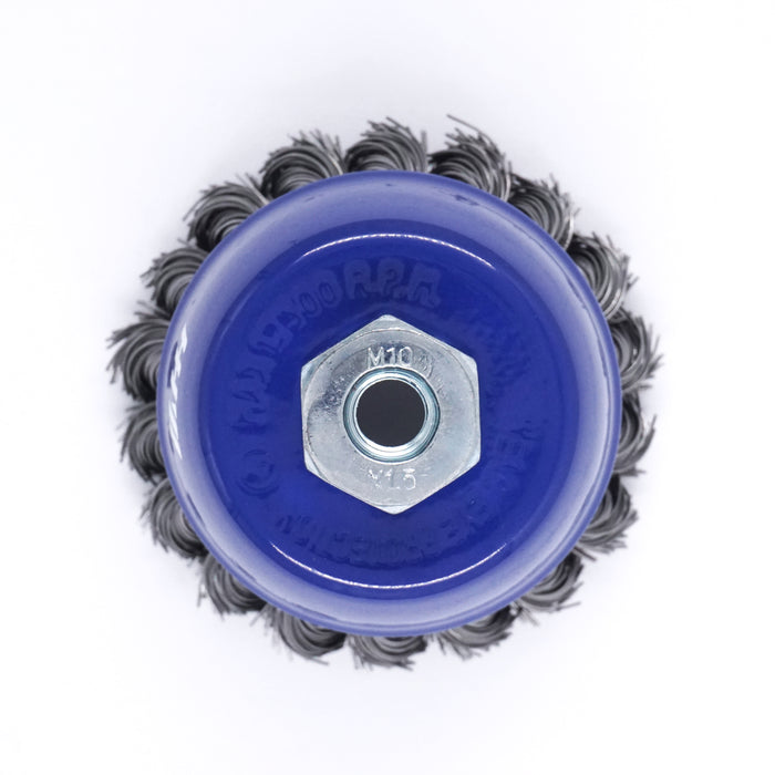 HHW แปรงลวดรูปถ้วยแบบถัก 3 นิ้ว / 76มม. CUP BRUSH KNOTED STYLE (STEEL) 3” / 76mm 10.101657