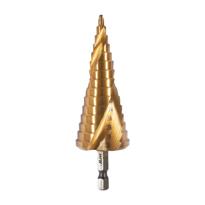 HHW ดอกสว่านทรงเจดีย์ CS TIN 4-32 มม. Step drill CS TIN Size 4-32 mm. 10.101713