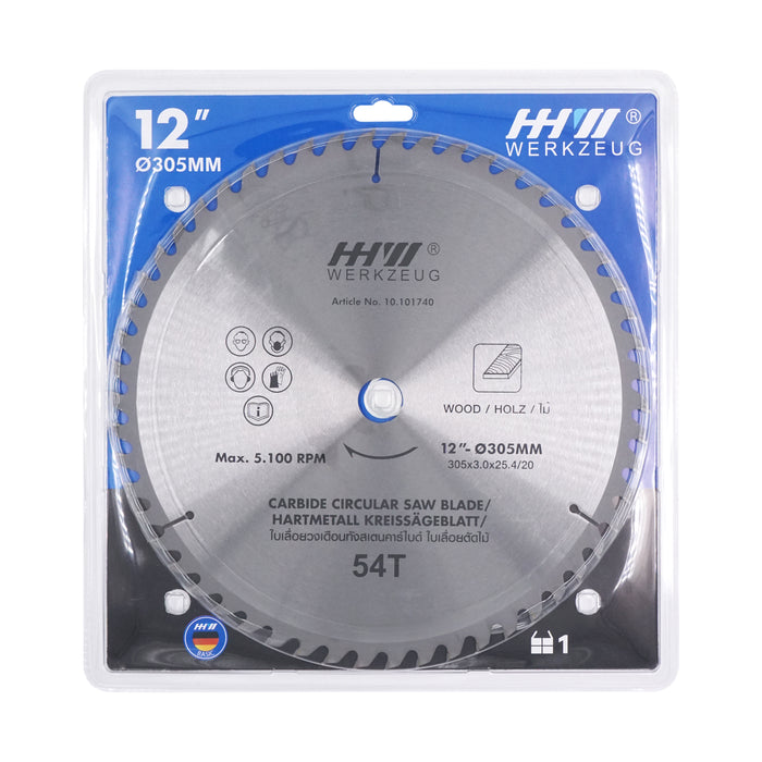 HHW ใบเลื่อยไม้ 12 นิ้ว 54 ฟัน TCT Saw blade wood Size 12" 54T 10.101740