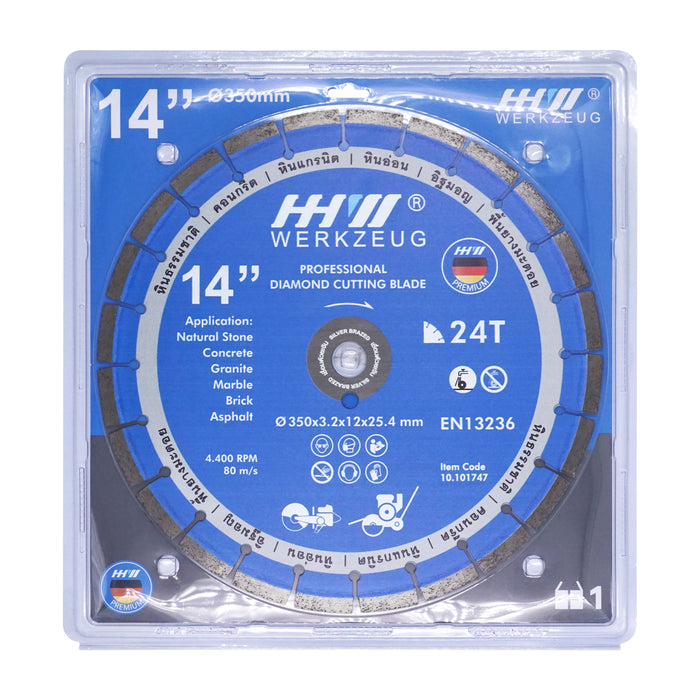 HHW ใบตัดถนน Silver Brazed 14 นิ้ว Diamond Cutting Discs Silver Brazed 14” 10.101747