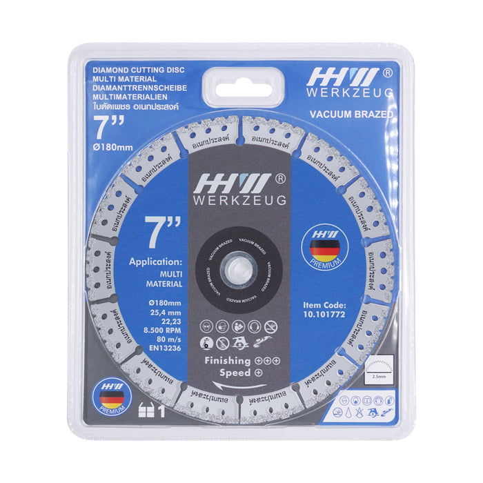 HHW ใบตัดเพชร อเนกประสงค์ 7 นิ้ว Diamond Cutting Discs Multi Material 7” 10.101772