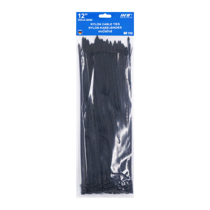 HHW เคเบิ้ลไทร์ 12 นิ้ว (สีดำ) Nylon Cable Ties 12" (Black) 10.101795