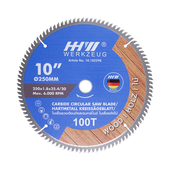 HHW ใบเลื่อยไม้ 10 นิ้ว 100 ฟัน TCT Saw blade wood 10" 100T 10.102298