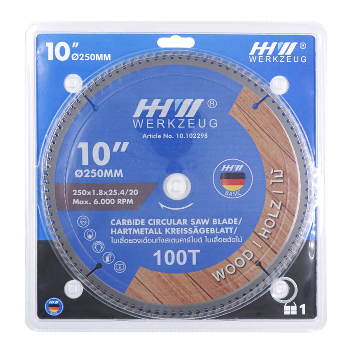 HHW ใบเลื่อยไม้ 10 นิ้ว 100 ฟัน TCT Saw blade wood 10" 100T 10.102298
