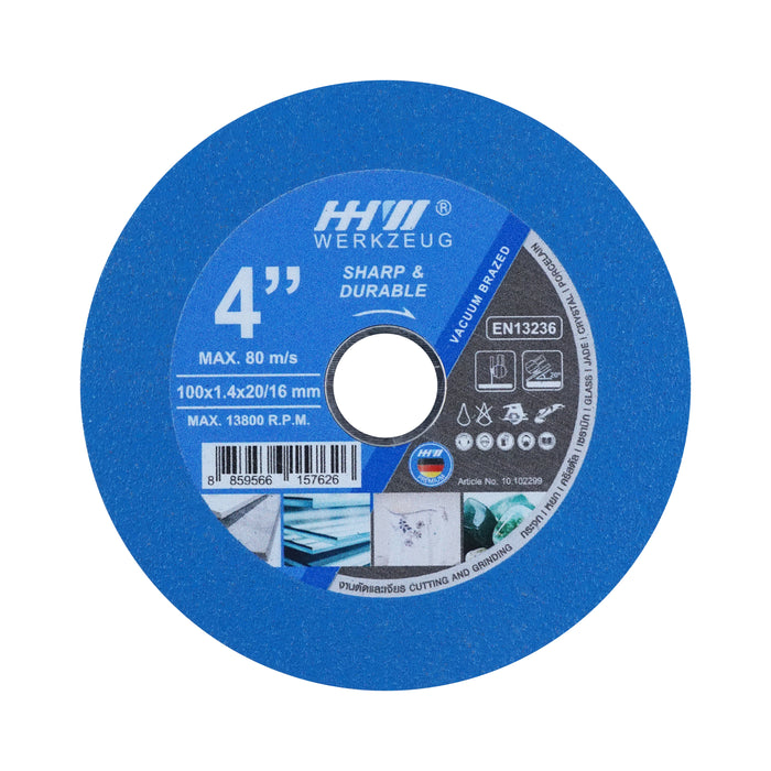 HHW ใบเพชรตัด-เจียร BLUE FINE 4 นิ้ว Diamond Cutting & Grinding Disc BLUE FINE 4" 10.102299