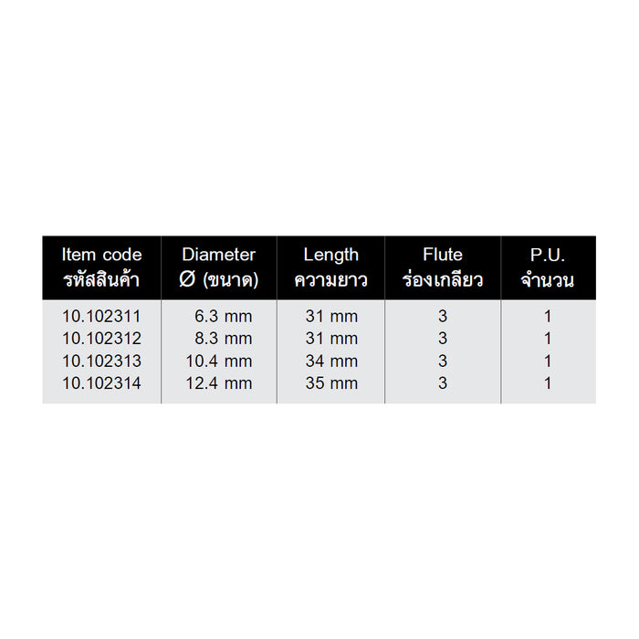 HHW ดอกเคาเตอร์ซิงค์ฟันเดี่ยว ขนาด 6.0 มม Counter Sink 90° DIN 335C TIN Size 6.0 mm 10.102317