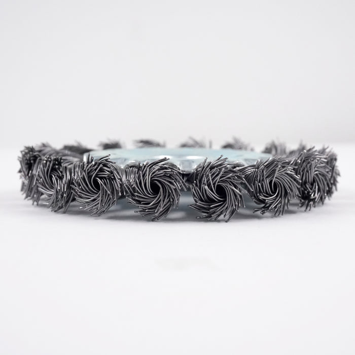 HHW แปรงลวดกลม (เหล็ก) 100 มม / 4 นิ้ว Wheel brush knotted style 100 mm / 4" 10.102349