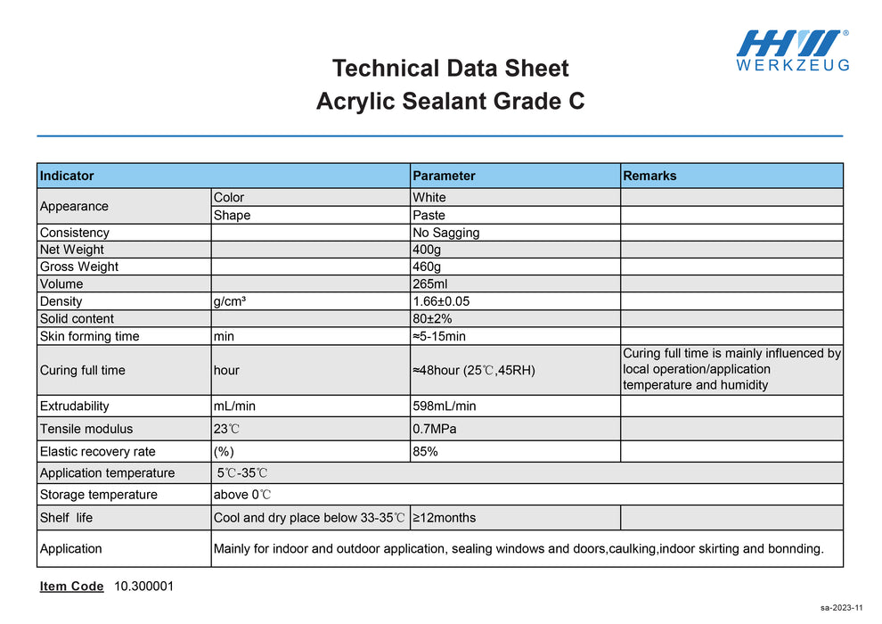 HHW อะคริลิคซีลแลนท์ Acrylic Sealant 10.300002