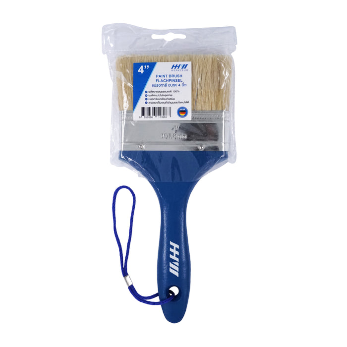 HHW แปรงทาสี ด้ามไม้ 4 นิ้ว Paint brush wooden handle 4" 11.100017