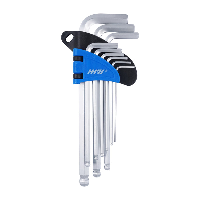 HHW ชุดประแจหกเหลี่ยม CR-V 9 ชิ้น 9 Hex-Plus CR-V, L-key Set Metric 11.100041