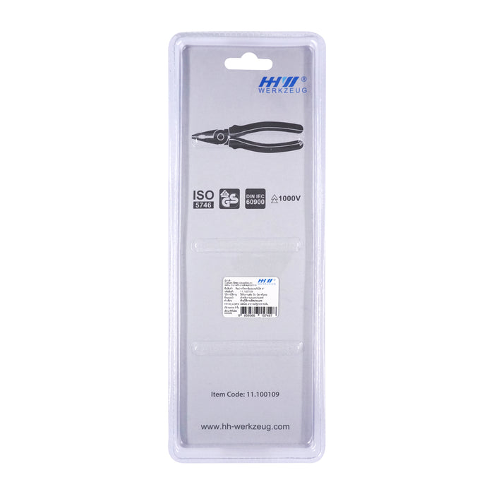 HHW คีมปากจิ้งจก หุ้มฉนวนกันไฟ ขนาด 8 นิ้ว VDE Combination Plier ISO 5746 IEC 60900 Size 8" 11.100109