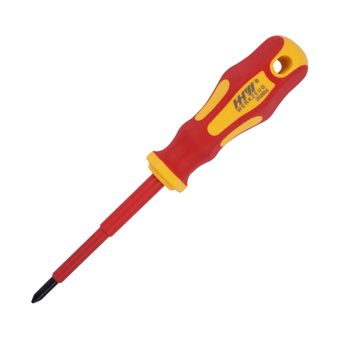 HHW ไขควงปากแฉก หุ้มฉนวนกันไฟ ขนาด PH1x80 มม VDE Screwdriver Size PH1x80 mm IEC 60900 11.100117