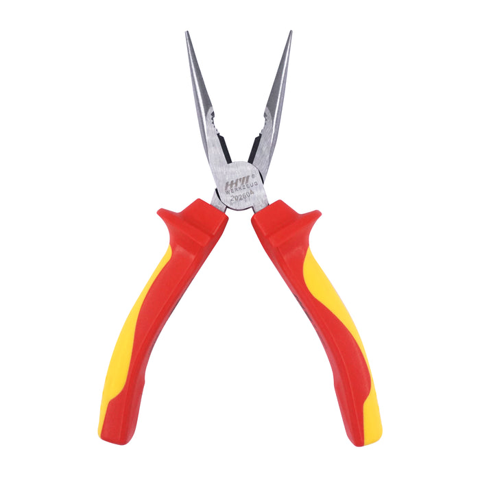 HHW คีมปากแหลม หุ้มฉนวนกันไฟ ขนาด 6.5 นิ้ว VDE Snipe Nose Plier ISO 5746 IEC 60900 Size 6.5" 11.100120