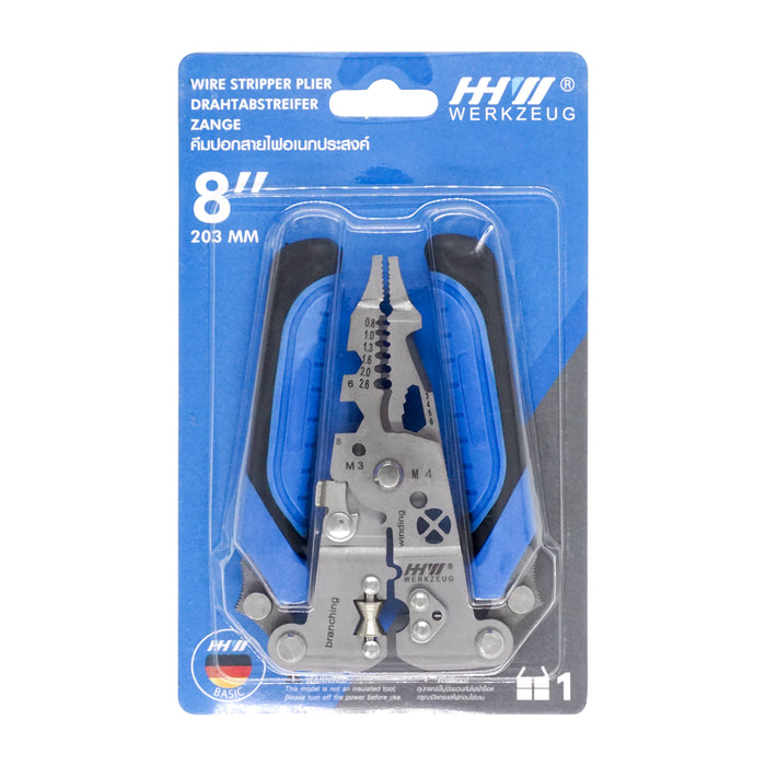 HHW คีมปอกสายไฟอเนกประสงค์ 8 นิ้ว Wire stripper plier 8" 11.100134
