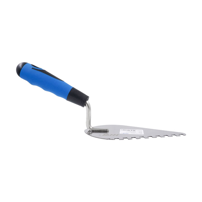 HHW เกรียงหวีสามเหลี่ยม สแตนเลส 6 นิ้ว Bricklaying trowel with teeth stainless steel 6" 11.100148