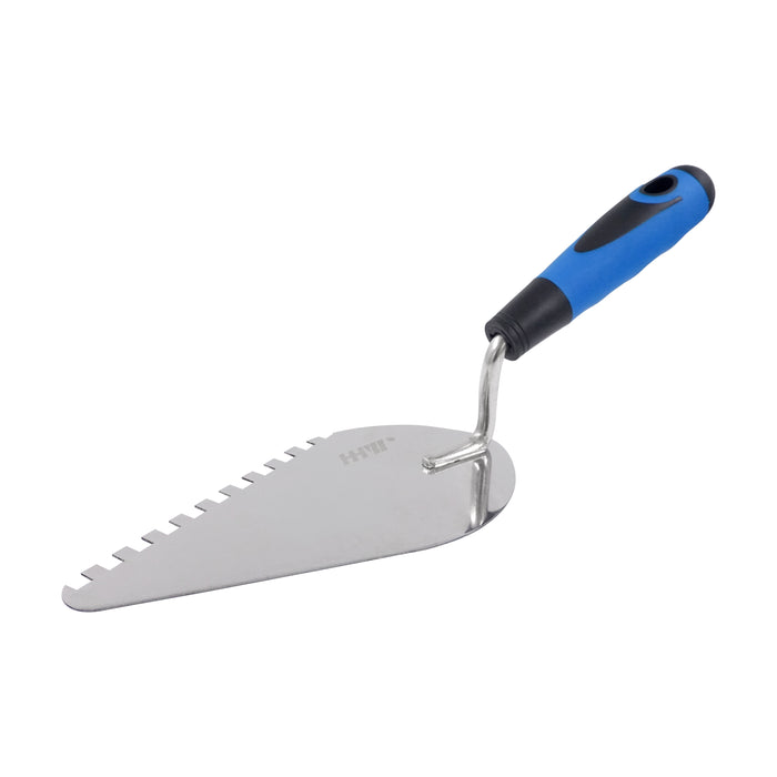 HHW เกรียงหวีสามเหลี่ยม สแตนเลส 7 นิ้ว Bricklaying trowel with teeth stainless steel 7" 11.100149