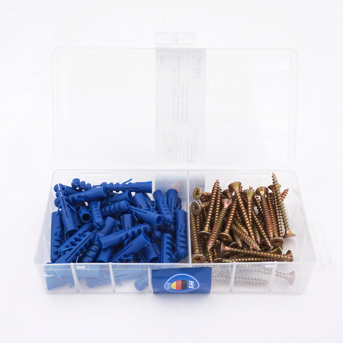 HHW สกรูและพุกพลาสติก 45 ชุด / 90 ชิ้น Chipboard screw & dowel 45 set / 90 pcs 20.100004