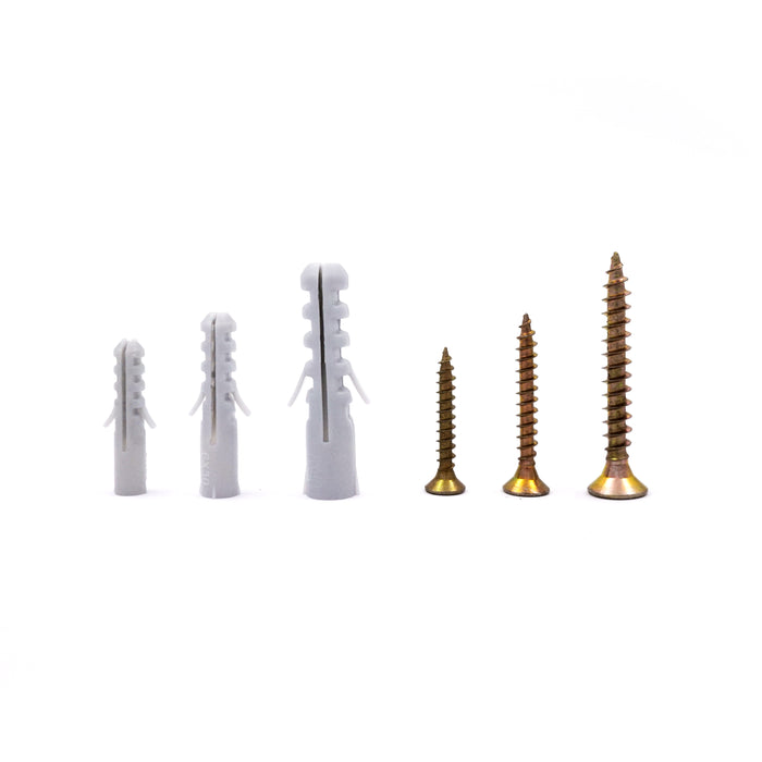 HHW สกรูและพุกพลาสติก 60 ชุด / 120 ชิ้น Chipboard screw & dowel 60 set / 120 pcs 20.100008