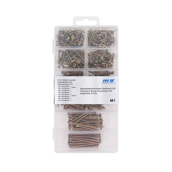 HHW สกรูคละไซส์ 310 ชิ้น Chipboard screw assortment 310 20.100009