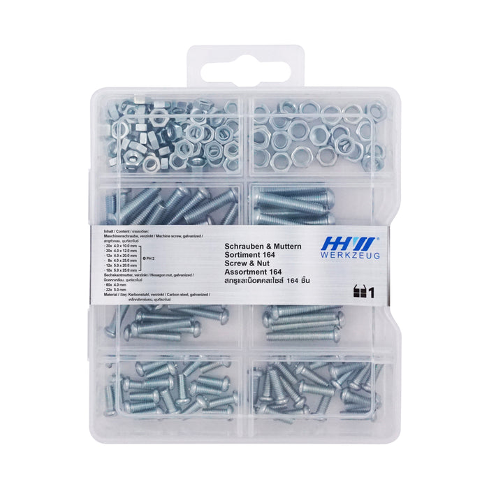 HHW สกรูและน็อต 164 ชิ้น Screw & nut assortment 164 20.100013