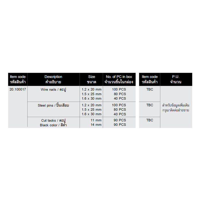 HHW ตะปูคละไซส์ 620 ชิ้น Nail & tack assortment 620 20.100017