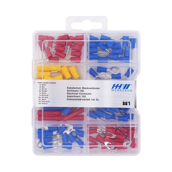 HHW ขั้วต่อสายไฟฟ้าคละไซส์ 100 ชิ้น Electrical connector assortment 100 20.100021