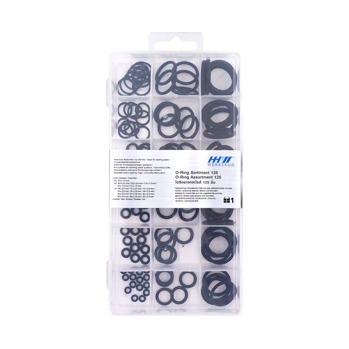 HHW โอริงยางคละไซส์ 125 ชิ้น O-Ring assortment 125 20.100024