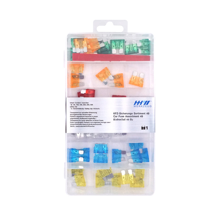 HHW ฟิวส์คละไซส์ 49 ชิ้น Car fuse assortment 49 20.100028