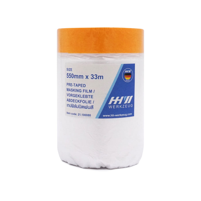 HHW เทปฟิล์มปิดพ่นสี ขนาด 550mm x 33m Pre-taped masking film 21.100080