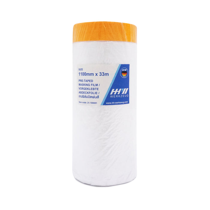 HHW เทปฟิล์มปิดพ่นสี ขนาด 1100mm x 33m Pre-taped masking film 21.100081